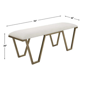   White Textured Fabric Bench | Oroa.com