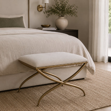   Curved Gold Frame Bench S | Oroa.com