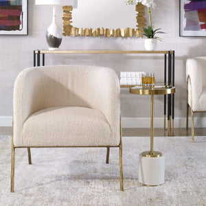   Modern European furniture - White Shearling Accent Chair - www.oroa.com | Oroa.com