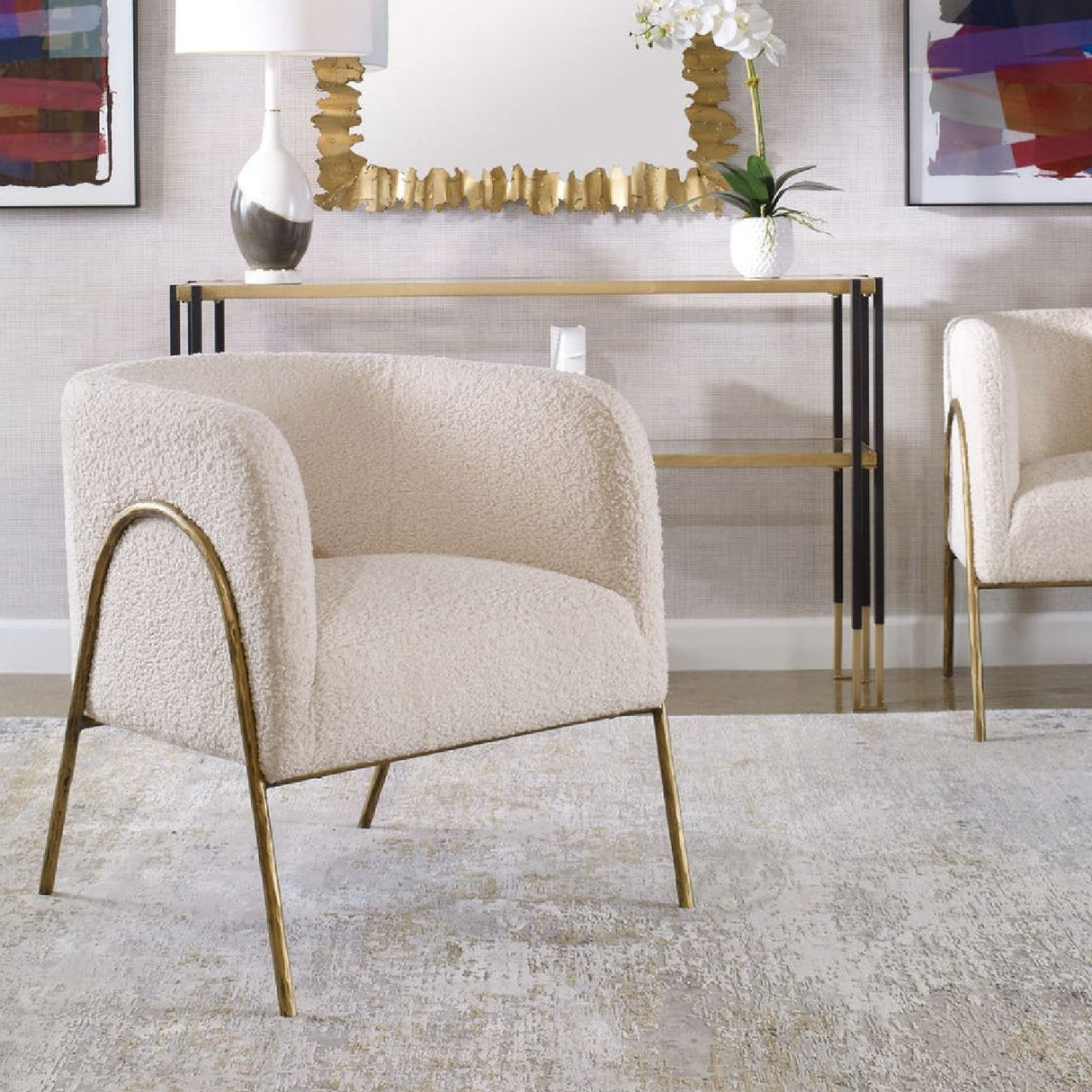   Modern European furniture - White Shearling Accent Chair - www.oroa.com | Oroa.com