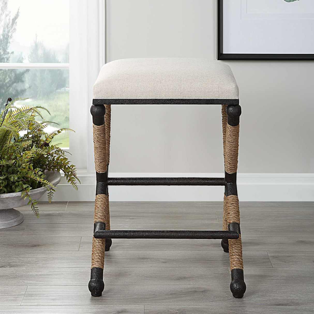   Modern European furniture - Cream Cotton Counter Stool - www.oroa.com | Oroa.com