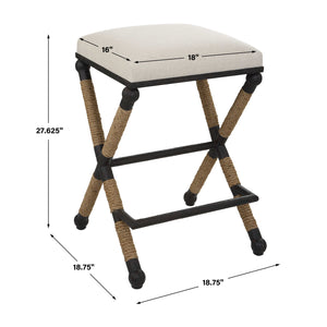   Modern European furniture - Cream Cotton Counter Stool - www.oroa.com | Oroa.com