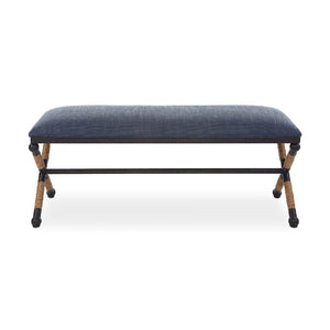   Modern European furniture - Blue Cotton Blend Bench - www.oroa.com | Oroa.com