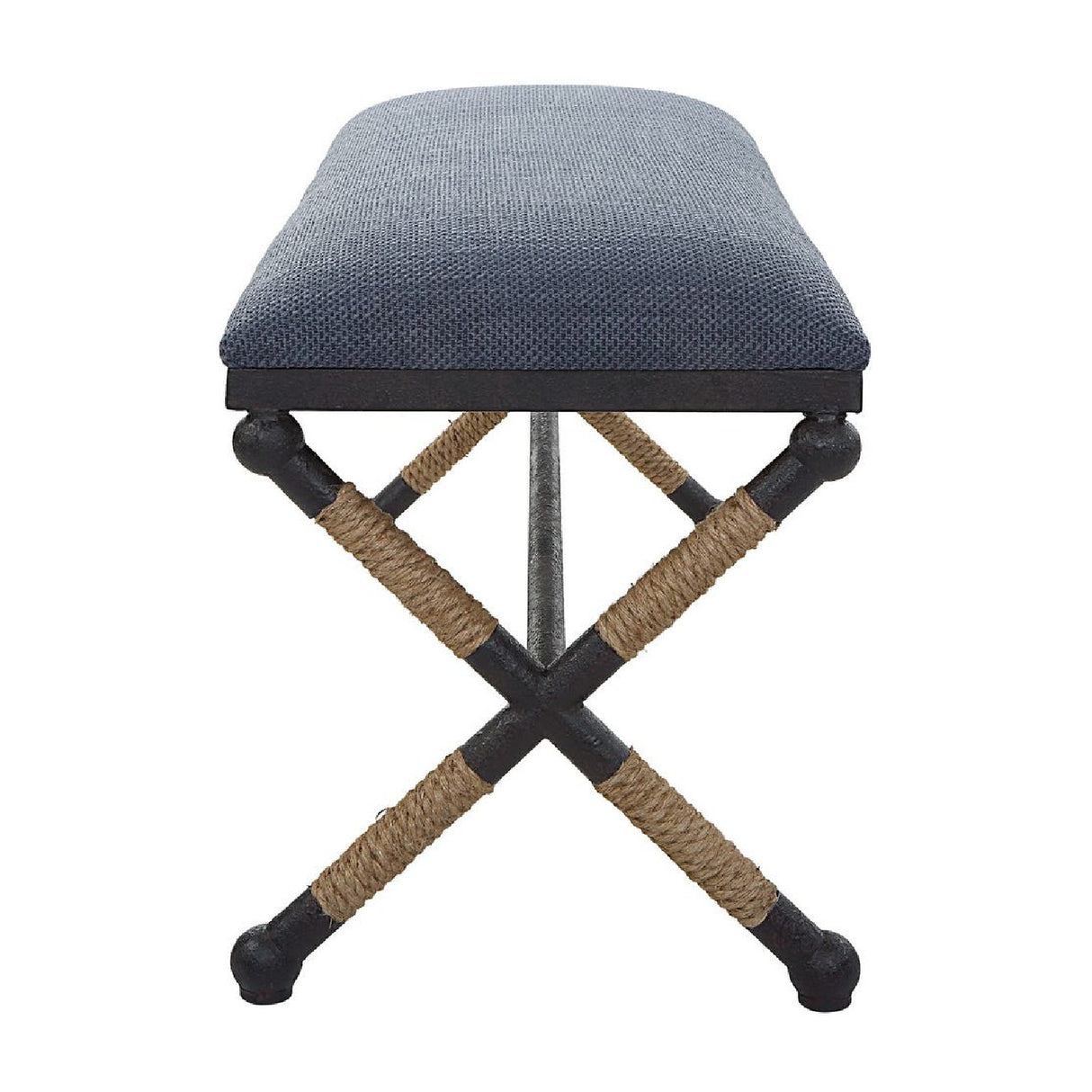   Modern European furniture - Blue Cotton Blend Bench - www.oroa.com | Oroa.com