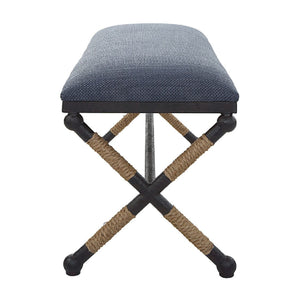   Modern European furniture - Blue Cotton Blend Bench - www.oroa.com | Oroa.com