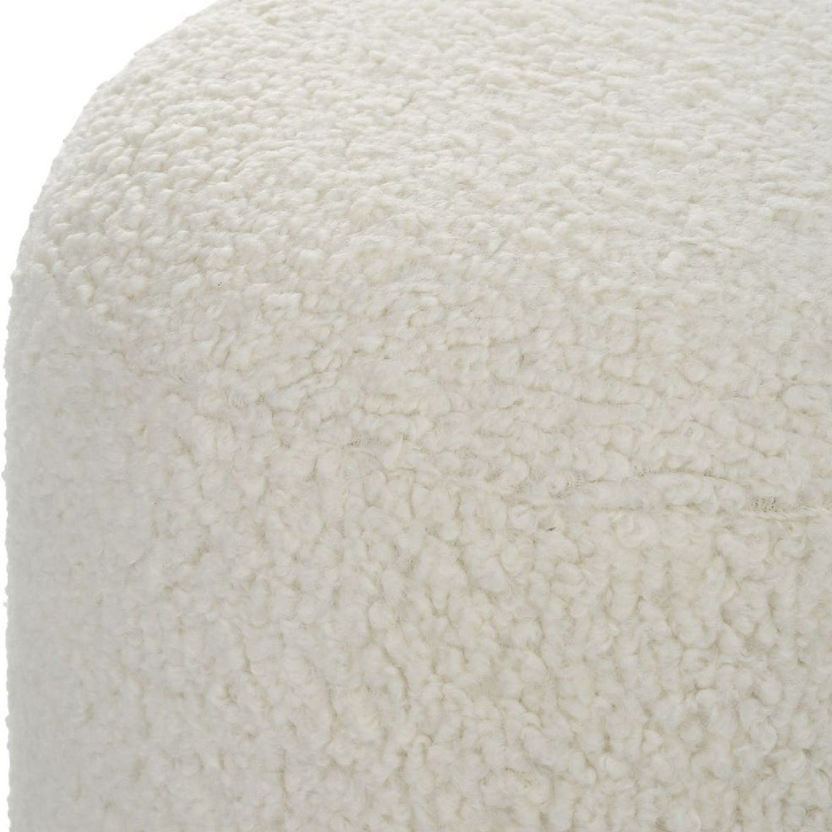   White Shearling Ottoman | Oroa.com