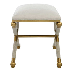   Modern European furniture - Gold Framed White Bench S - www.oroa.com | Oroa.com