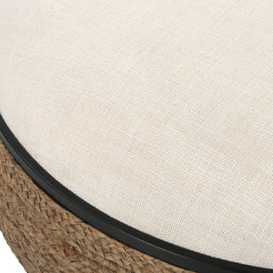   Braided Straw Round Ottoman | Oroa.com