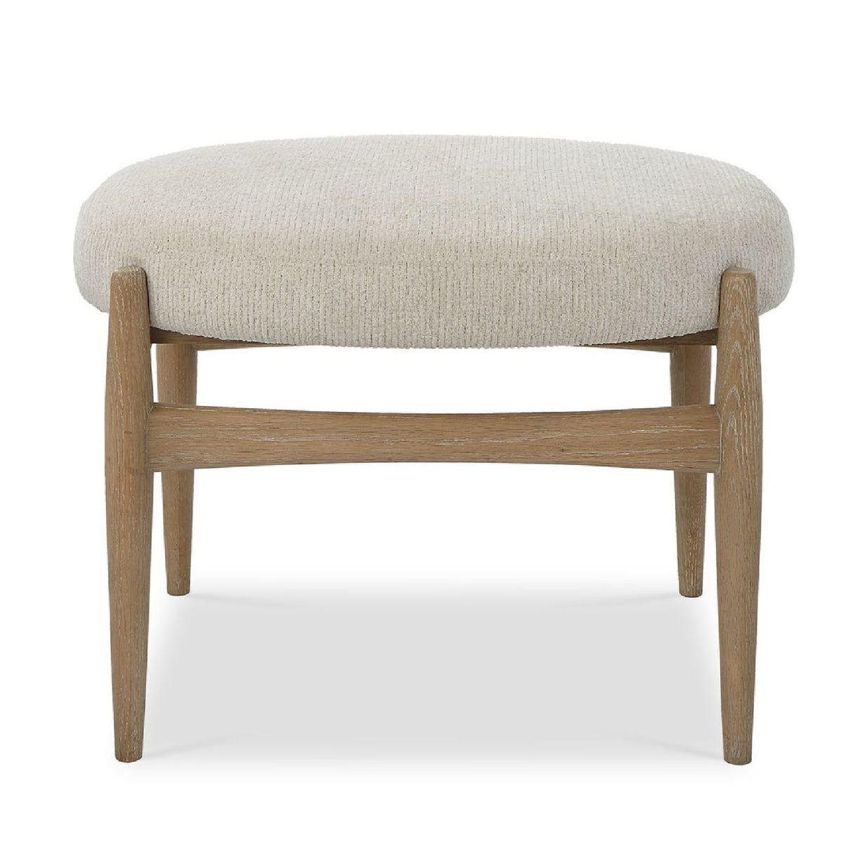   Modern European furniture - Oak Base White Fabric Bench S - www.oroa.com | Oroa.com