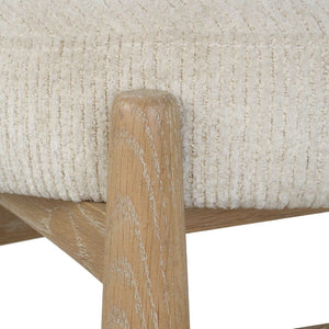   Modern European furniture - Oak Base White Fabric Bench S - www.oroa.com | Oroa.com