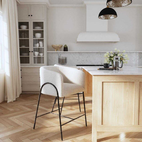   Modern European furniture - Barrel-Back Boucle Counter Stool - www.oroa.com | Oroa.com