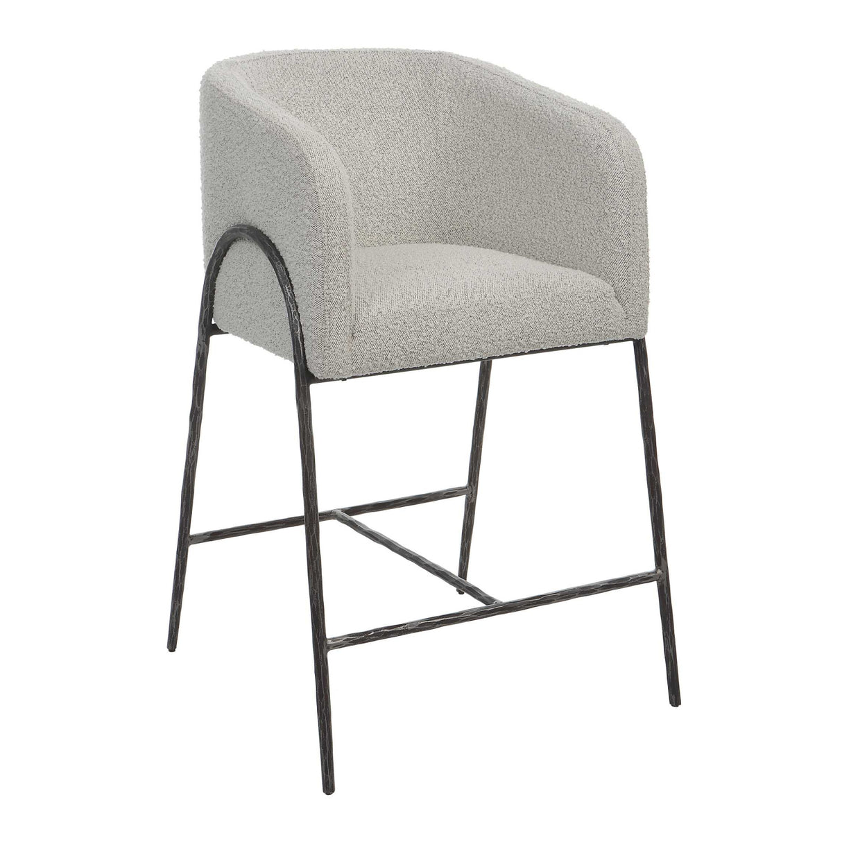   Modern European furniture - Barrel-Back Boucle Counter Stool - www.oroa.com | Oroa.com