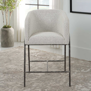   Modern European furniture - Barrel-Back Boucle Counter Stool - www.oroa.com | Oroa.com