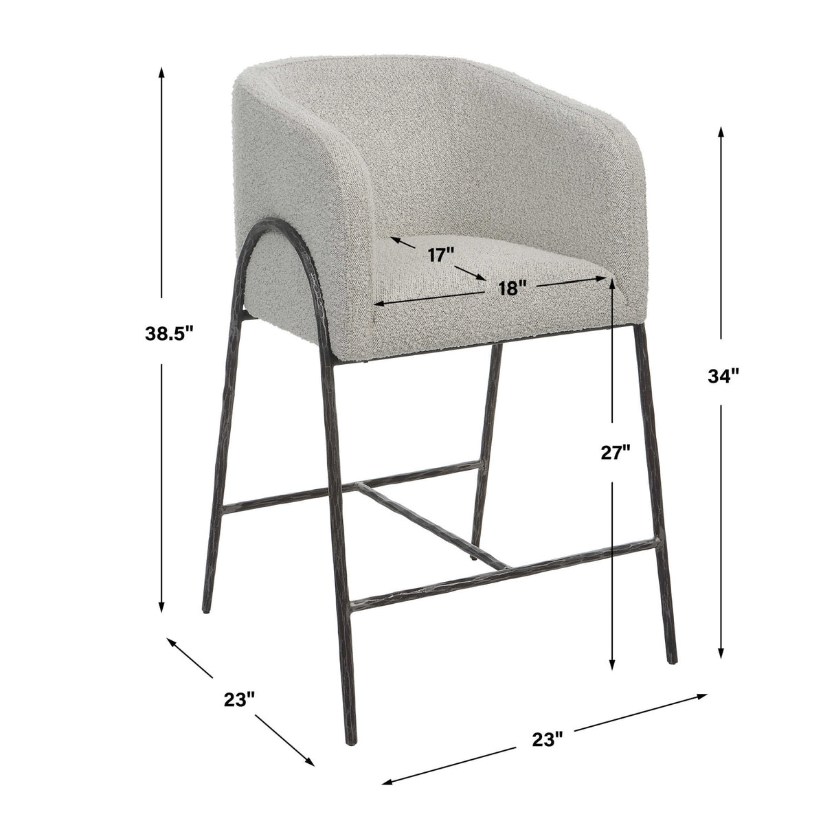   Modern European furniture - Barrel-Back Boucle Counter Stool - www.oroa.com | Oroa.com