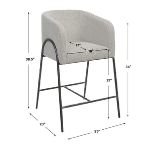   Modern European furniture - Barrel-Back Boucle Counter Stool - www.oroa.com | Oroa.com