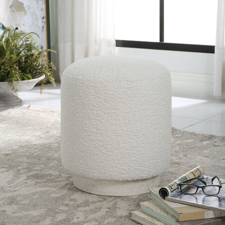   Modern European furniture - White Shearling Ottoman - www.oroa.com | Oroa.com
