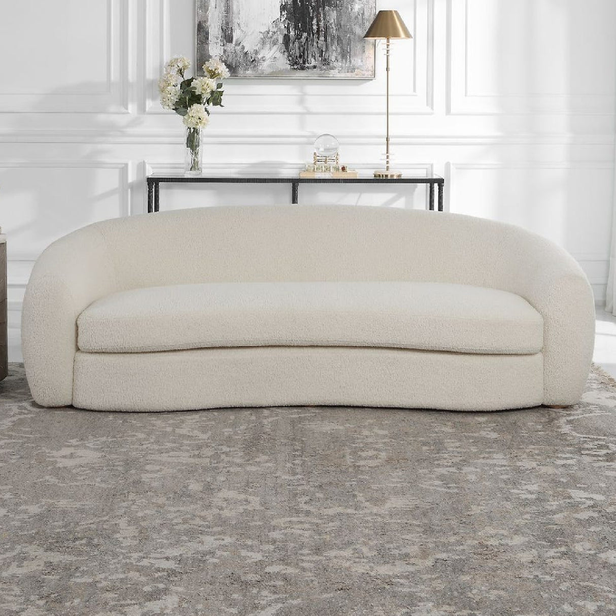   Modern European furniture - White Shearling Curved Sofa - www.oroa.com | Oroa.com