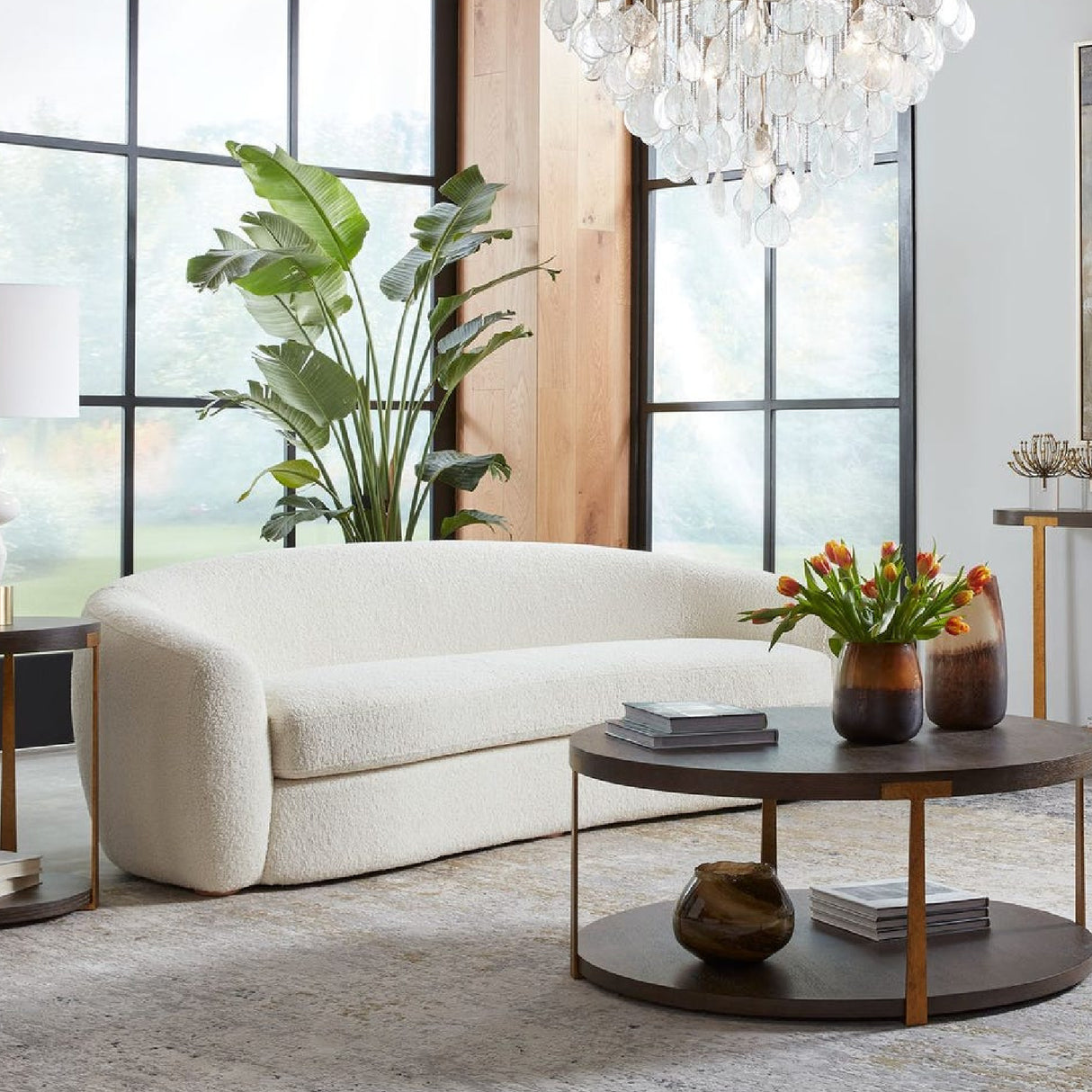   Modern European furniture - White Shearling Curved Sofa - www.oroa.com | Oroa.com