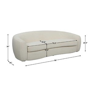   Modern European furniture - White Shearling Curved Sofa - www.oroa.com | Oroa.com