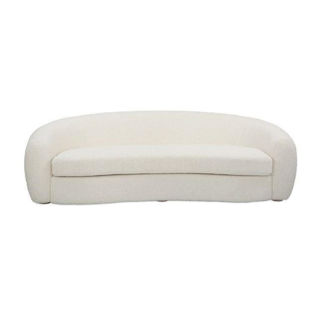 Modern European furniture - White Shearling Curved Sofa - www.oroa.com