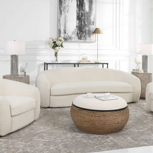   Modern European furniture - White Shearling Curved Sofa - www.oroa.com | Oroa.com
