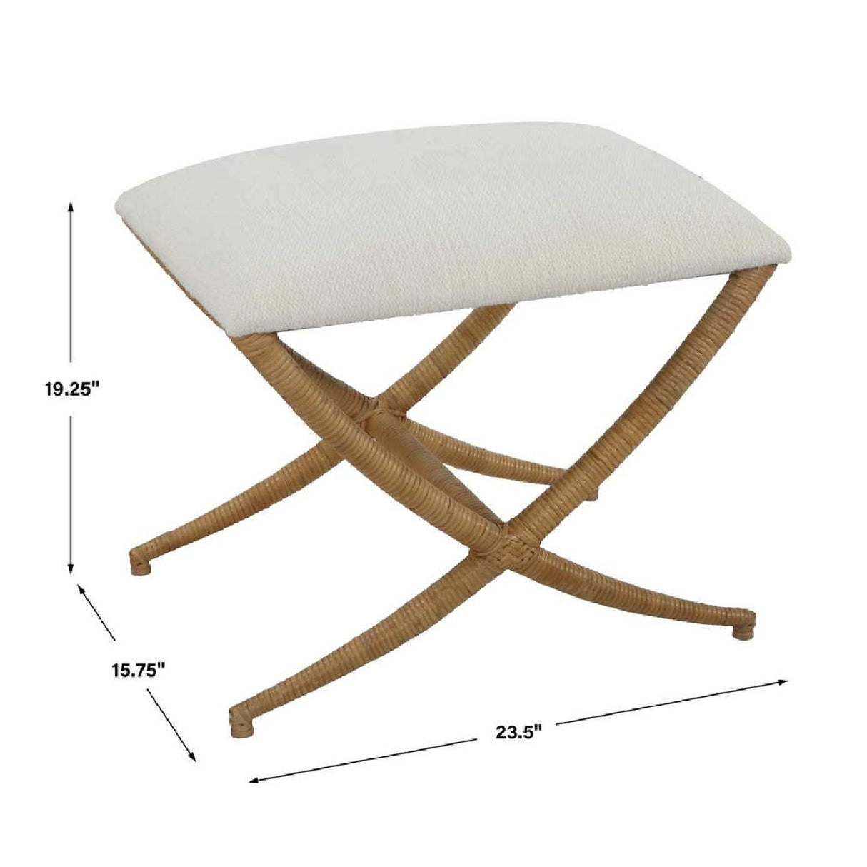   Modern European furniture - Rattan Wrapped Cross-Base Bench S - www.oroa.com | Oroa.com
