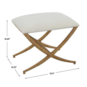   Modern European furniture - Rattan Wrapped Cross-Base Bench S - www.oroa.com | Oroa.com
