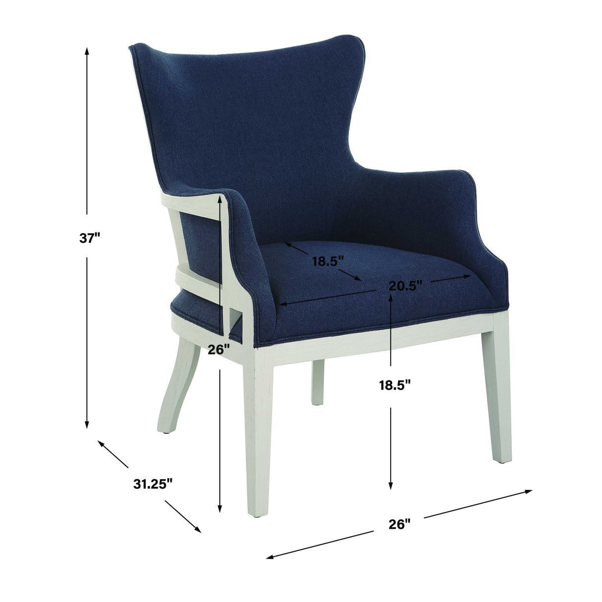   Woven Blue Fabric Accent Chair | Oroa.com