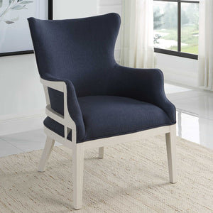   Woven Blue Fabric Accent Chair | Oroa.com