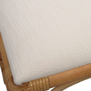   Modern European furniture - Rattan Base White Fabric Bench - www.oroa.com | Oroa.com