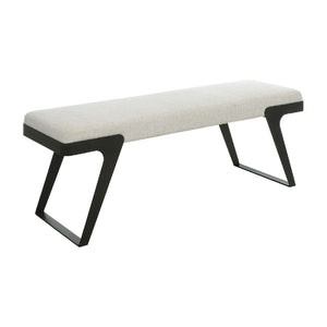   Modern European furniture - White Chenille Boucle Bench - www.oroa.com | Oroa.com