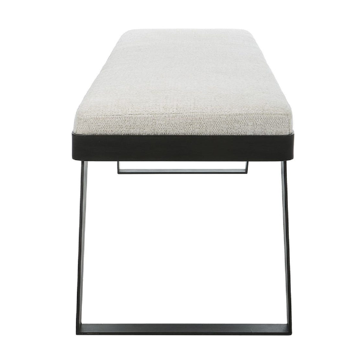   Modern European furniture - White Chenille Boucle Bench - www.oroa.com | Oroa.com