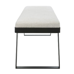  Modern European furniture - White Chenille Boucle Bench - www.oroa.com | Oroa.com
