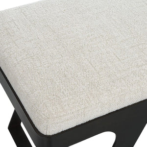   Modern European furniture - White Chenille Boucle Bench - www.oroa.com | Oroa.com