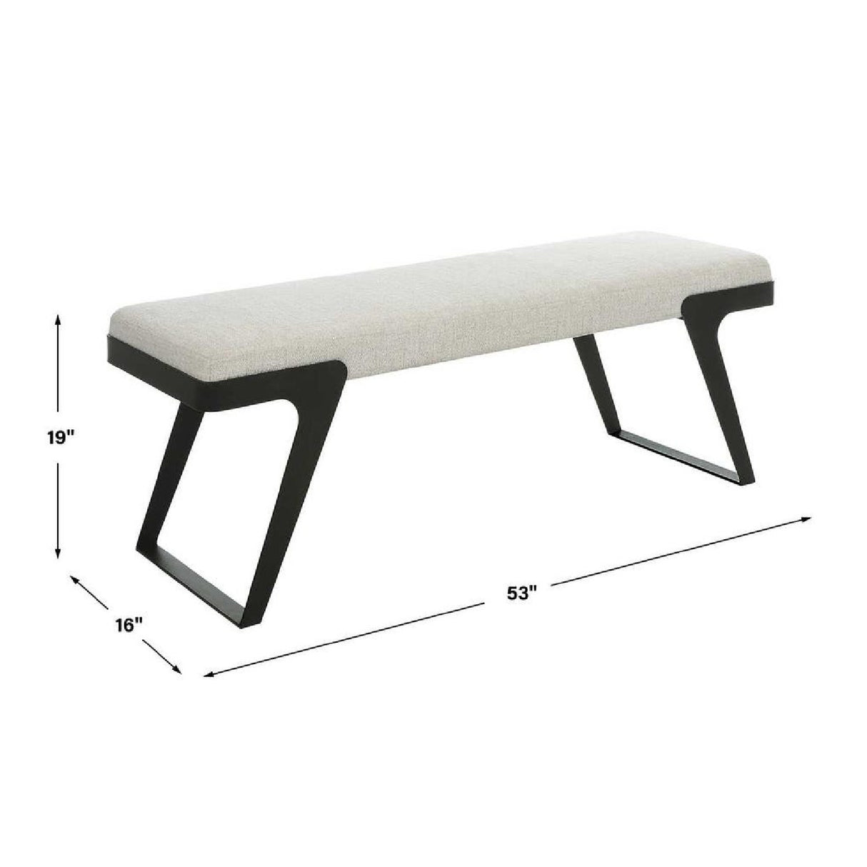  Modern European furniture - White Chenille Boucle Bench - www.oroa.com | Oroa.com