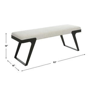  Modern European furniture - White Chenille Boucle Bench - www.oroa.com | Oroa.com