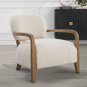   Modern European furniture - Cream Shearling Accent Chair - www.oroa.com | Oroa.com