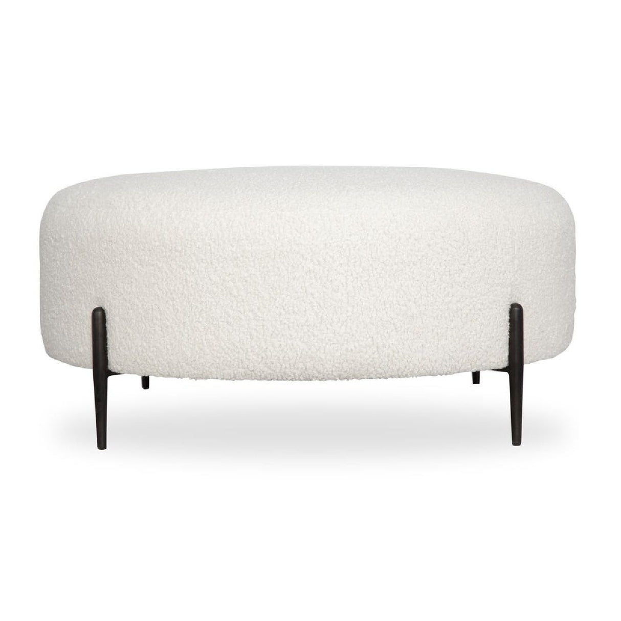   White Shearling Ottoman | Oroa.com