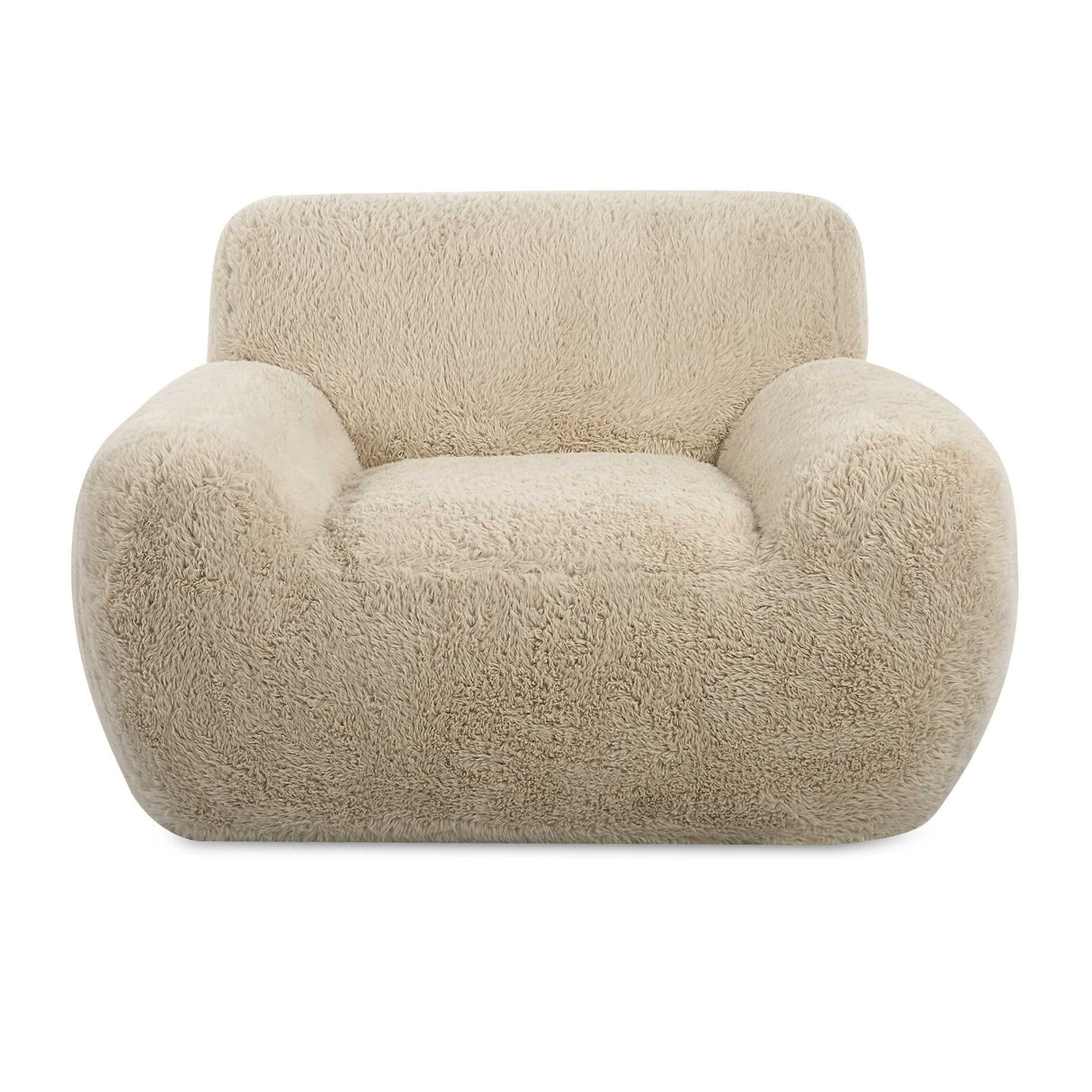   Cream Long-Haired Sheepskin Accent Chair | Oroa.com
