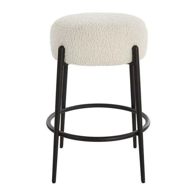 Modern European furniture - White Shearling Counter Stool - www.oroa.com