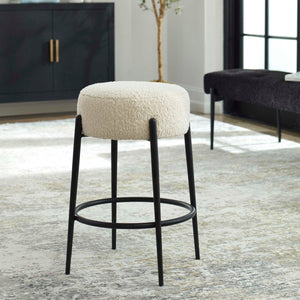   Modern European furniture - White Shearling Counter Stool - www.oroa.com | Oroa.com