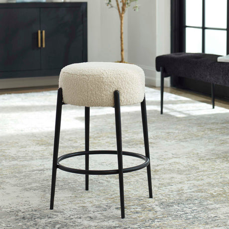   Modern European furniture - White Shearling Counter Stool - www.oroa.com | Oroa.com