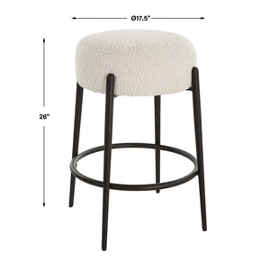   Modern European furniture - White Shearling Counter Stool - www.oroa.com | Oroa.com