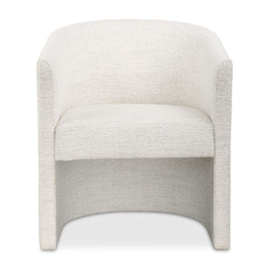   Modern European furniture - White Boucle Barrel Accent Chair - www.oroa.com | Oroa.com
