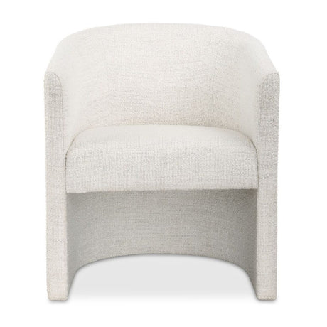   Modern European furniture - White Boucle Barrel Accent Chair - www.oroa.com | Oroa.com