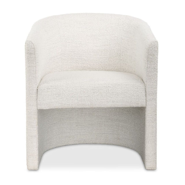 Modern European furniture - White Boucle Barrel Accent Chair - www.oroa.com