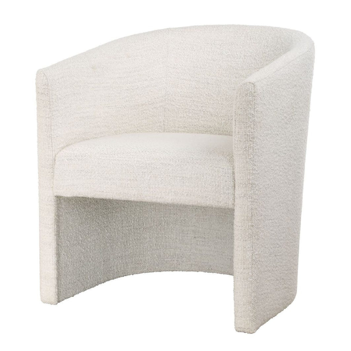   Modern European furniture - White Boucle Barrel Accent Chair - www.oroa.com | Oroa.com