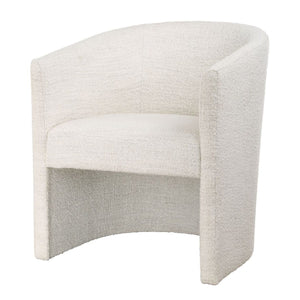   Modern European furniture - White Boucle Barrel Accent Chair - www.oroa.com | Oroa.com