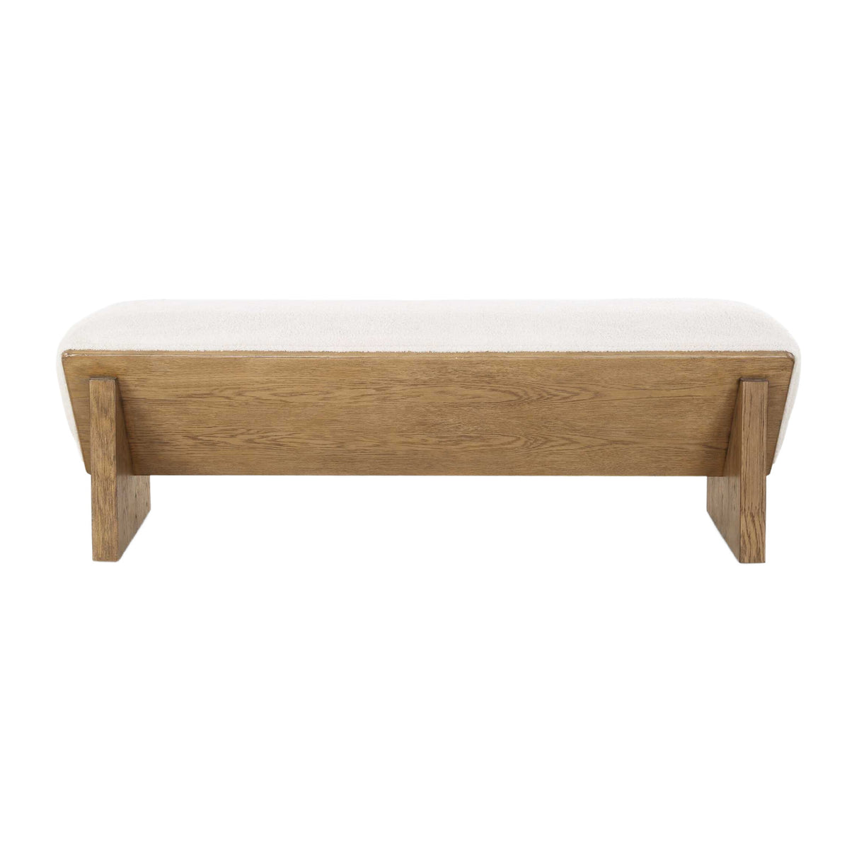  Modern European furniture - Wooden Framed White Sheepskin Bench - www.oroa.com | Oroa.com