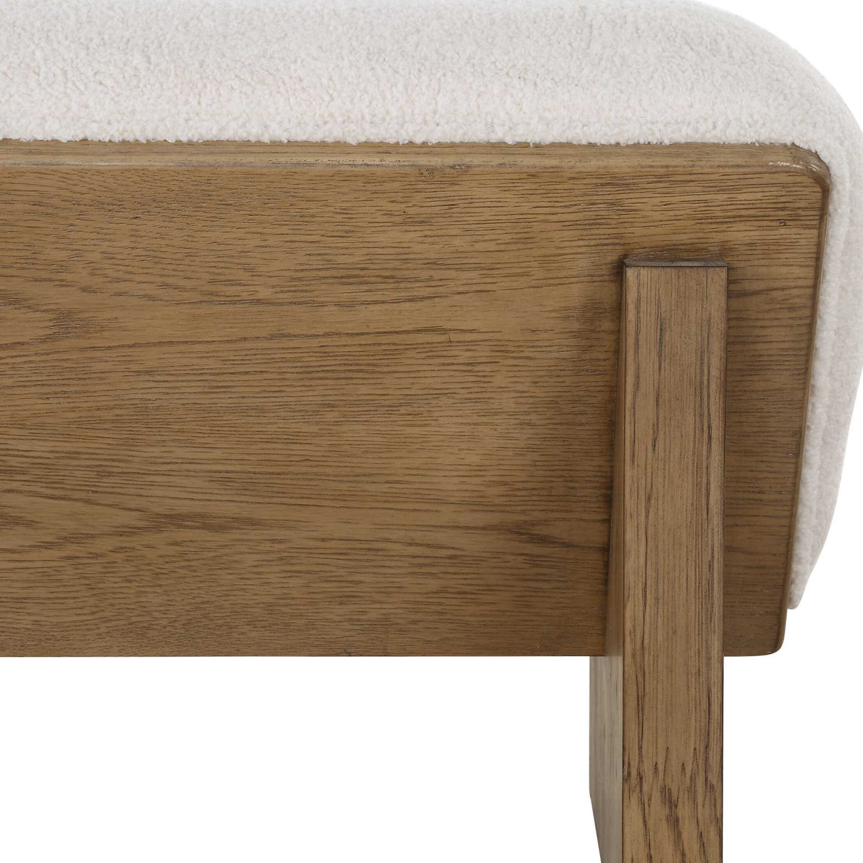   Modern European furniture - Wooden Framed White Sheepskin Bench - www.oroa.com | Oroa.com